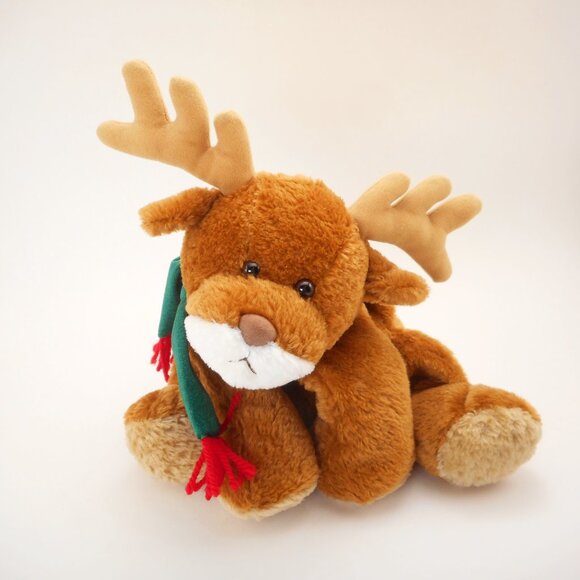 Mary Meyer Flip Flops Extremely Relaxed Plush 11” Reindeer w/ Scarf Christmas - Picture 4 of 9